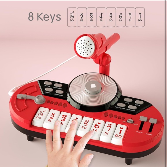 Dj Mixer Piano Toy Kids Boys Girls Red Microphone Musical Learning Toddler SR6 - Picture 6 of 7